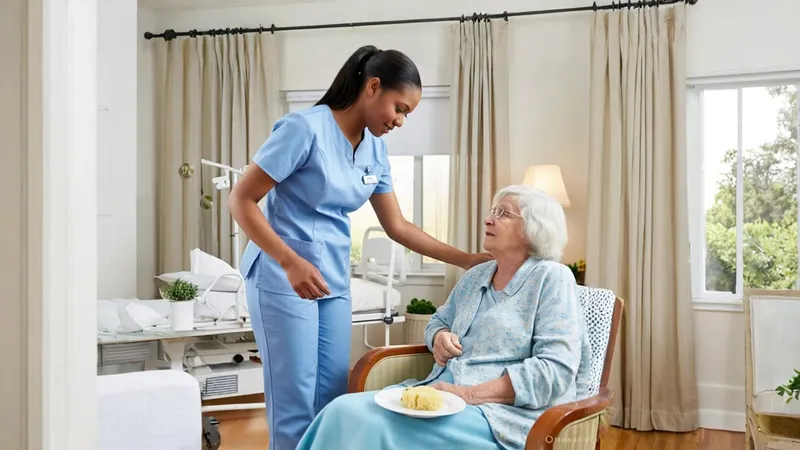 Healthcare professional with patient